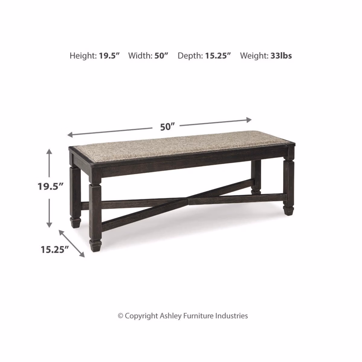 Tyler Creek Dining Table and 4 Chairs with Bench - Image 8