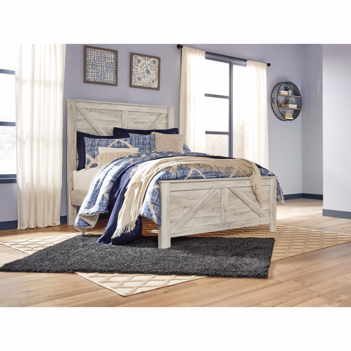 Bellaby Queen Crossbuck Panel Bed and 2 Nightstands - Image 5