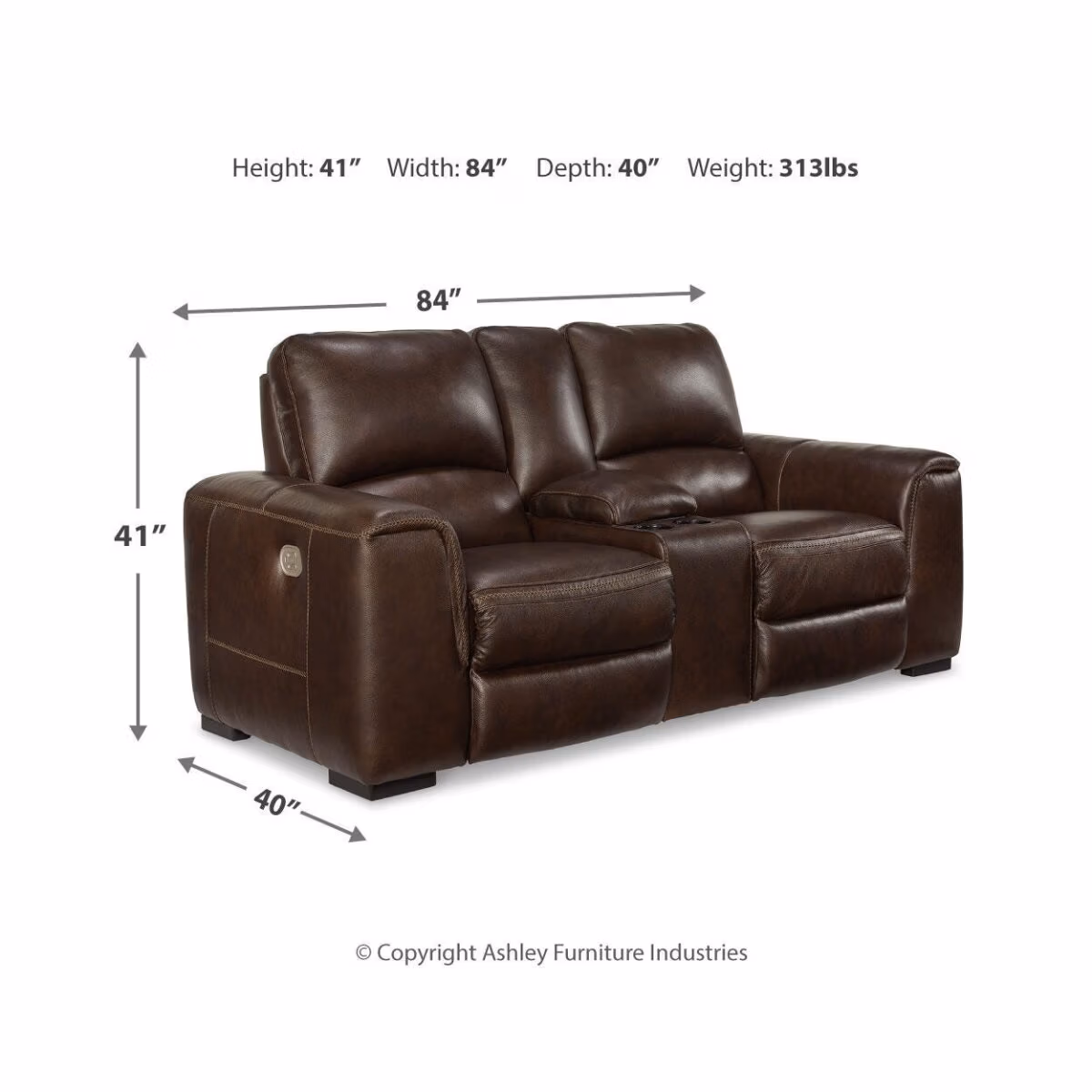 Alessandro Power Reclining Loveseat with Console - Image 12