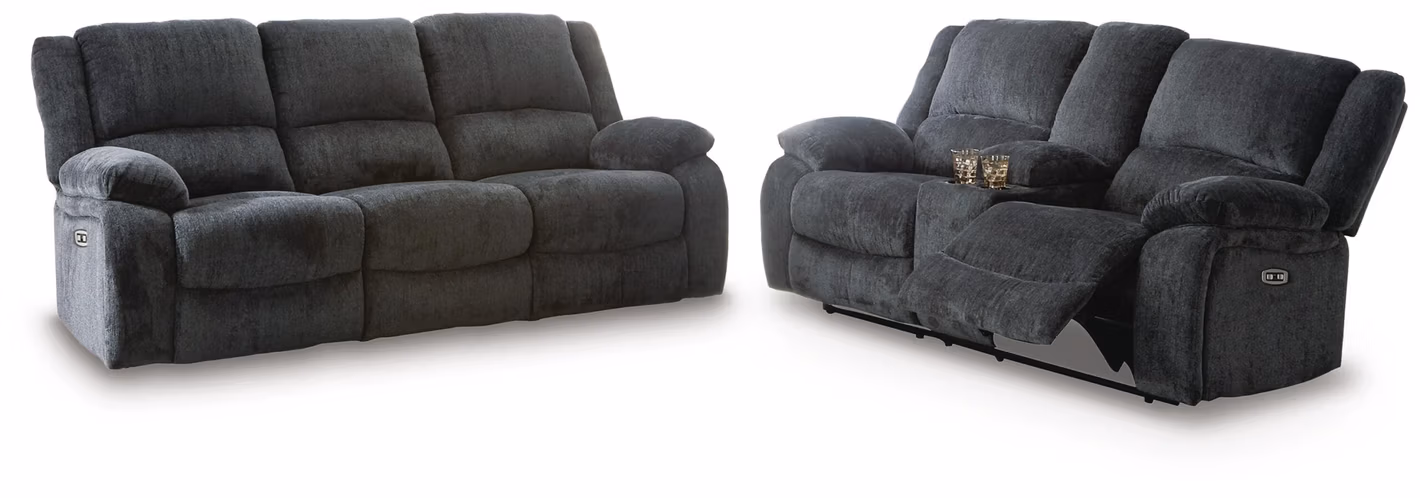 Draycoll Power Reclining Sofa and Loveseat