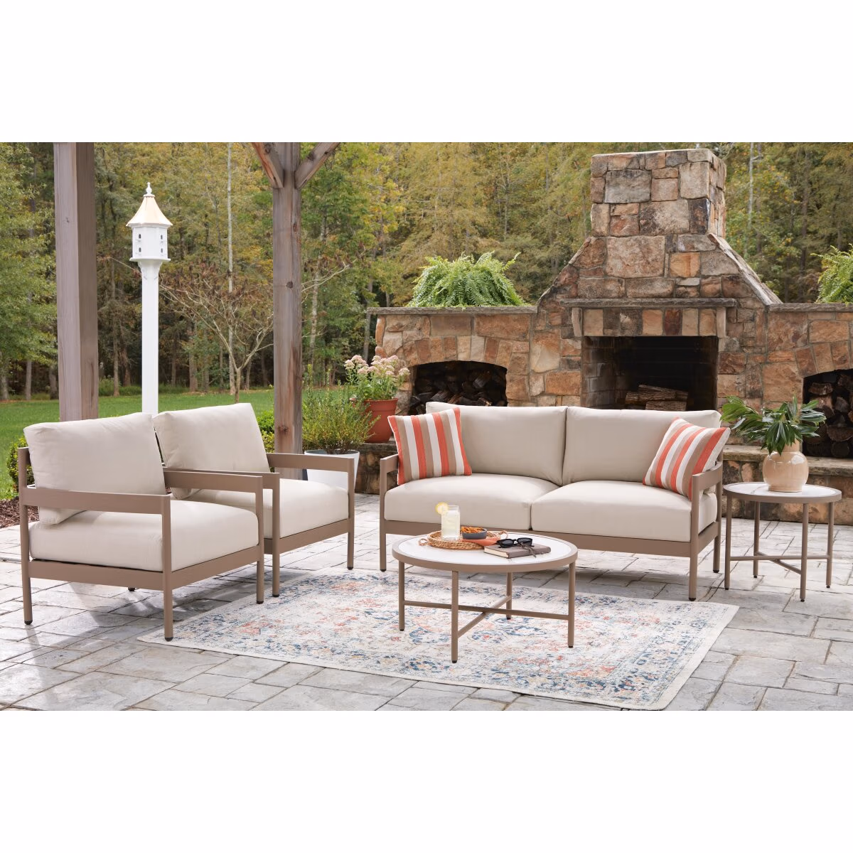 Bluff Trail Outdoor Love/Chairs/Tables Set (Set of 5) - Image 6