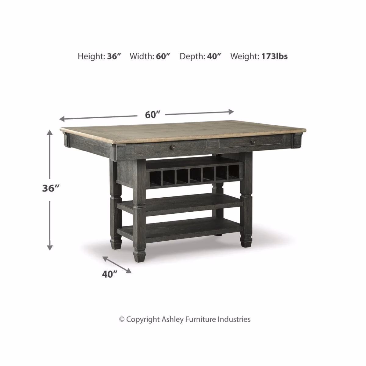 Tyler Creek Counter Height Dining Table and 4 Barstools with Server - Image 11