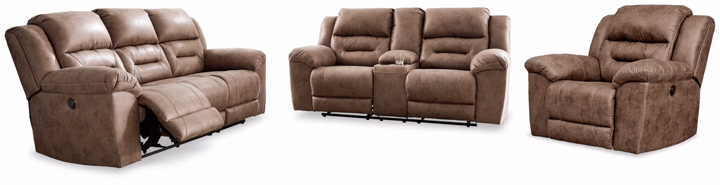 Stoneland Power Reclining Sofa, Loveseat and Recliner