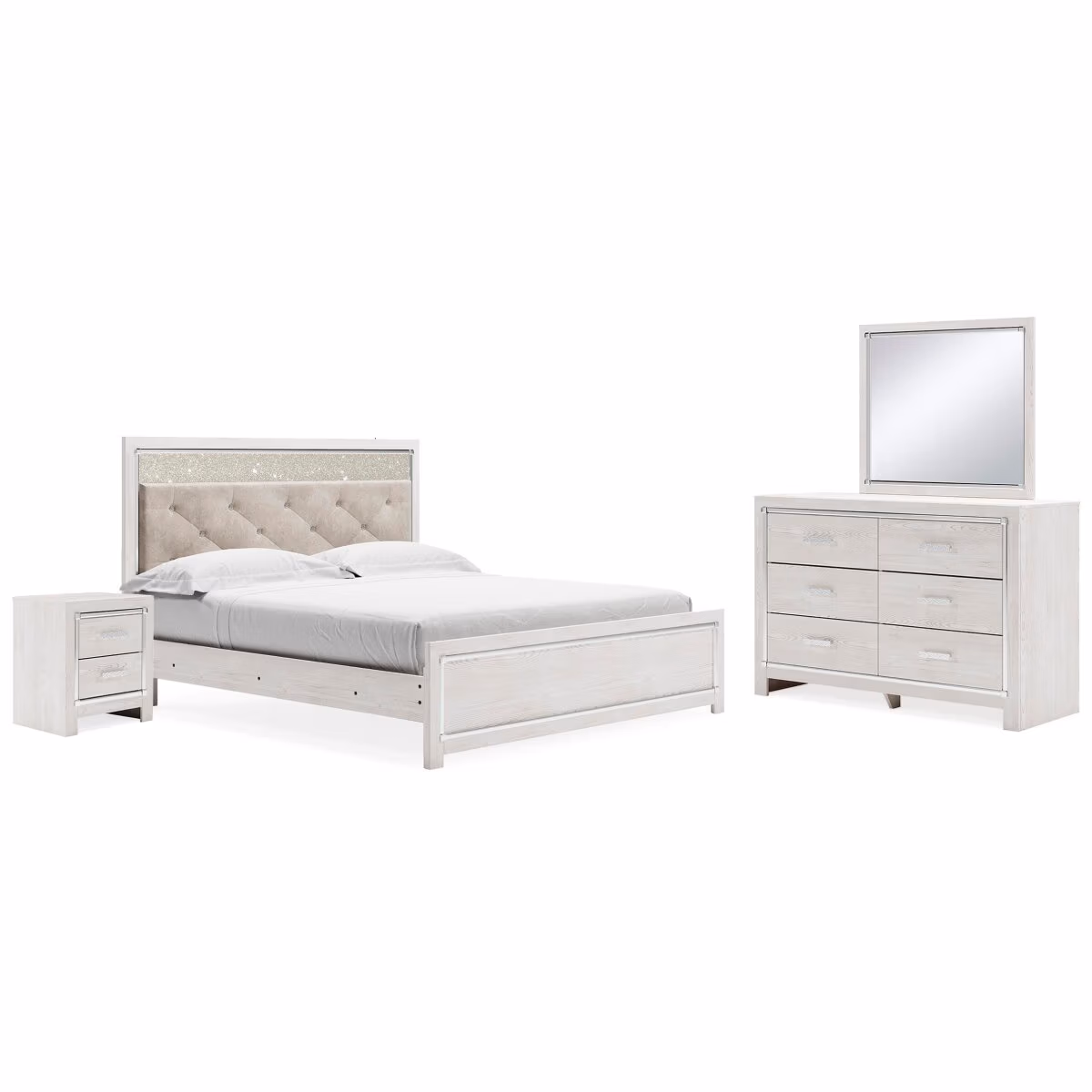Altyra King Upholstered Panel Bed, Dresser, Mirror, and Nightstand - Image 2