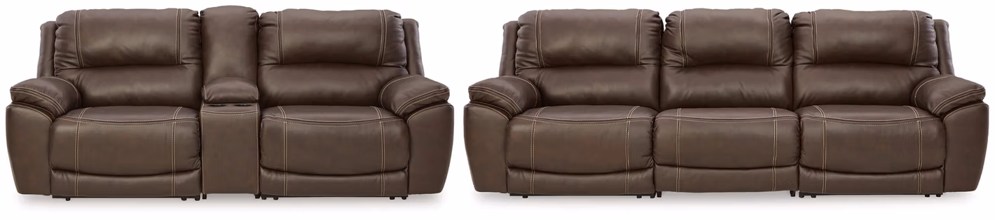 Dunleith 3-Piece Reclining Sofa and 3-Piece Loveseat with Console