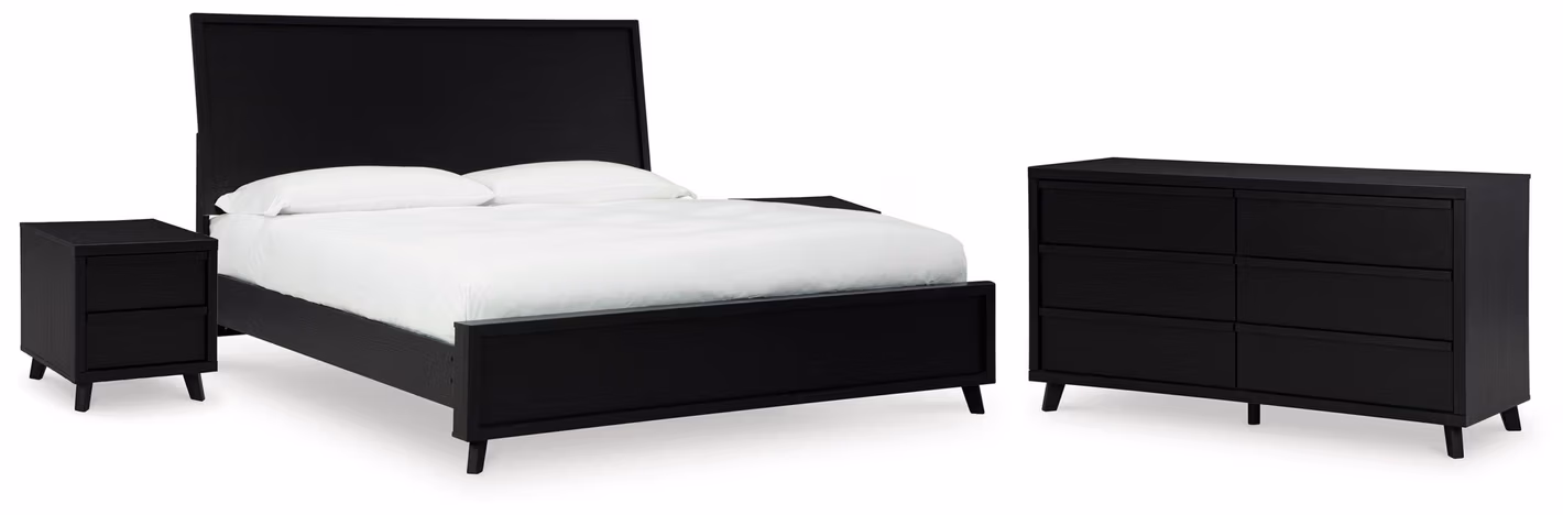 accf06a9bc5f276350c3a7852b43200f Danziar King Panel Bed, Dresser and 2 Nightstands - Image 1