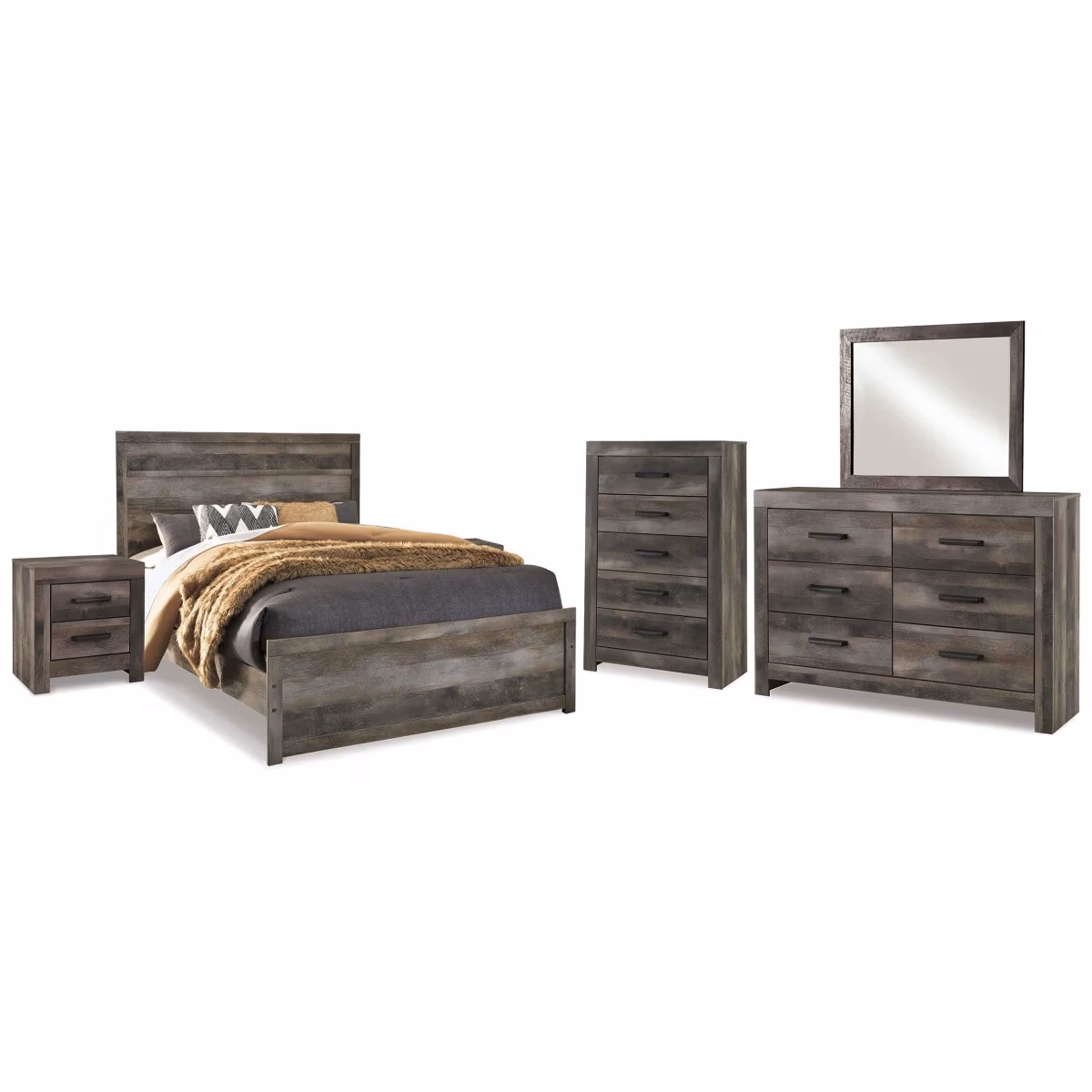 Wynnlow Queen Panel Bed, Dresser, Mirror, Chest and 2 Nightstands - Image 3