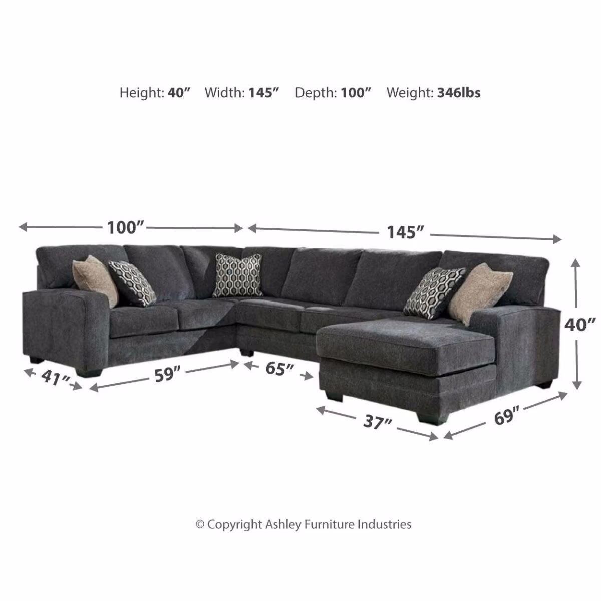 Tracling 3-Piece Sectional with Chaise - Image 5