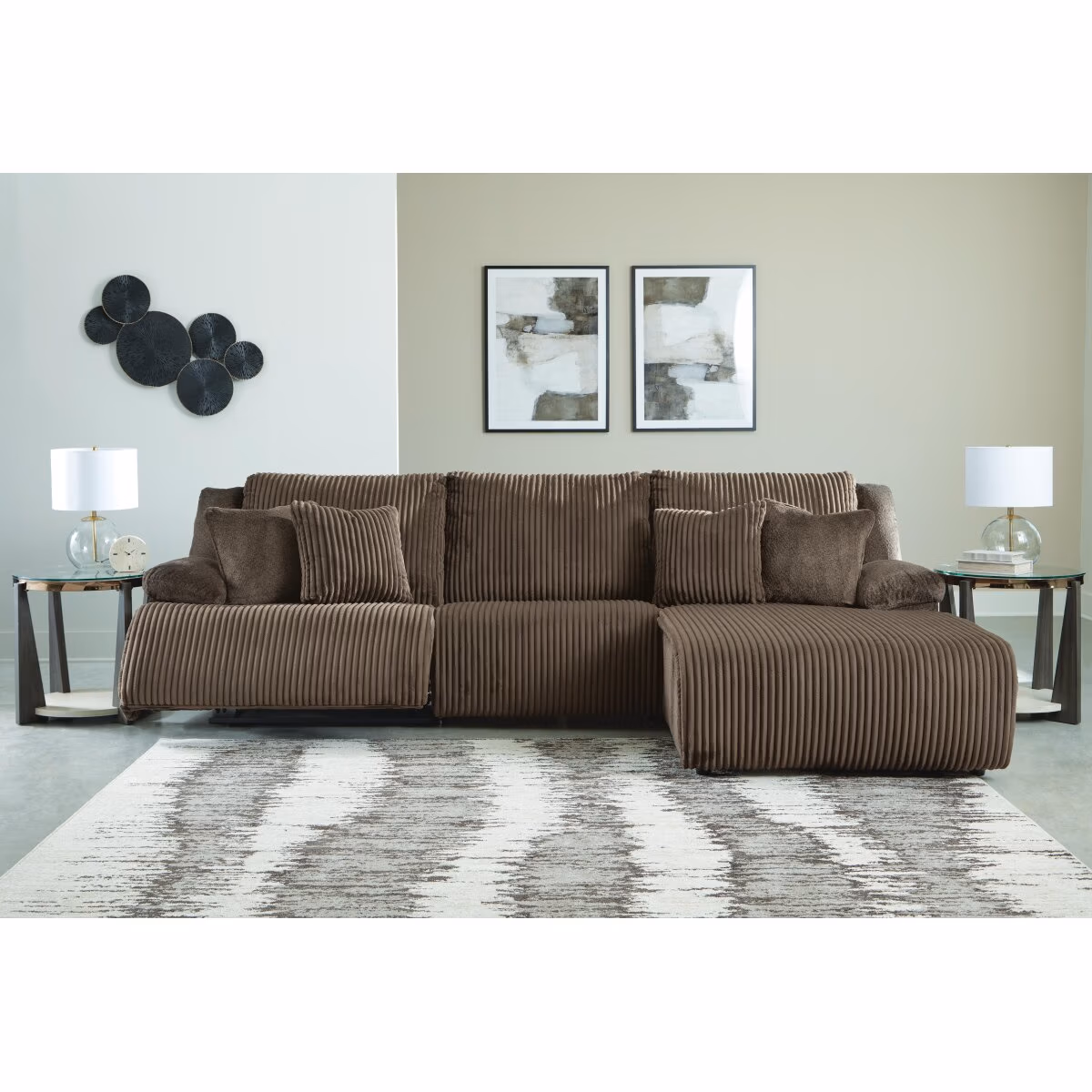 Top Tier 3-Piece Reclining Sectional Sofa Chaise - Image 4