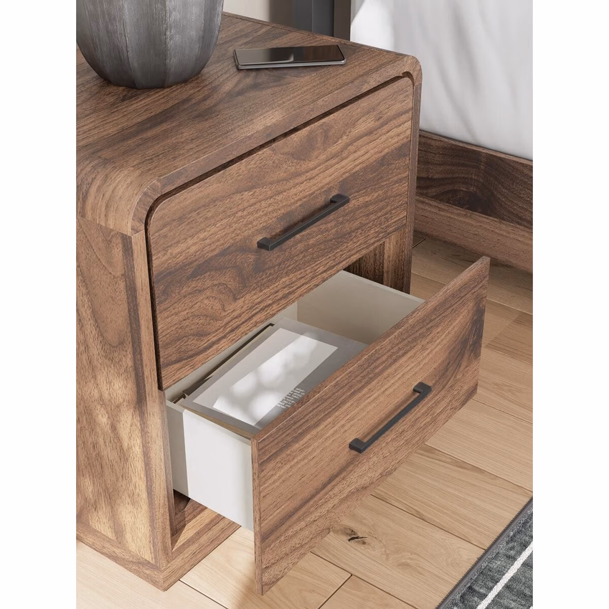 Fortlorn King Panel Bed, Dresser and Nightstand - Image 31