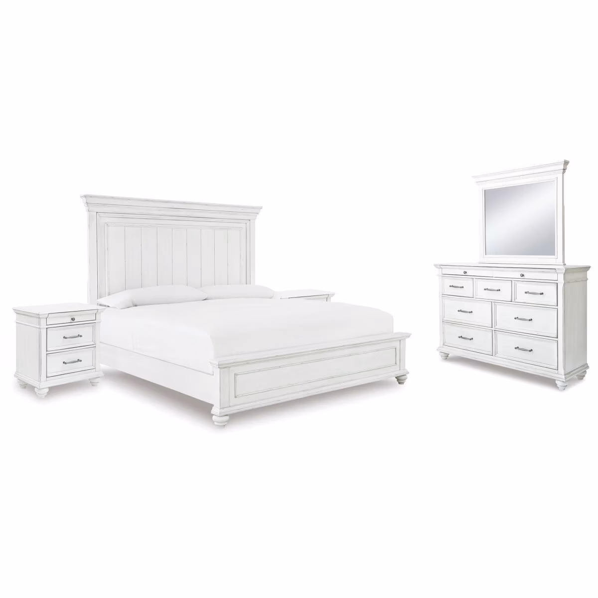 Kanwyn King Panel Bed, Dresser, Mirror and 2 Nightstands - Image 3
