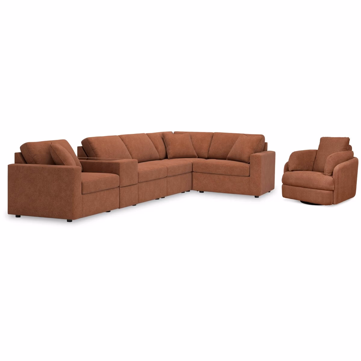 Modmax 6-Piece Sectional and Swivel Glider Recliner - Image 2