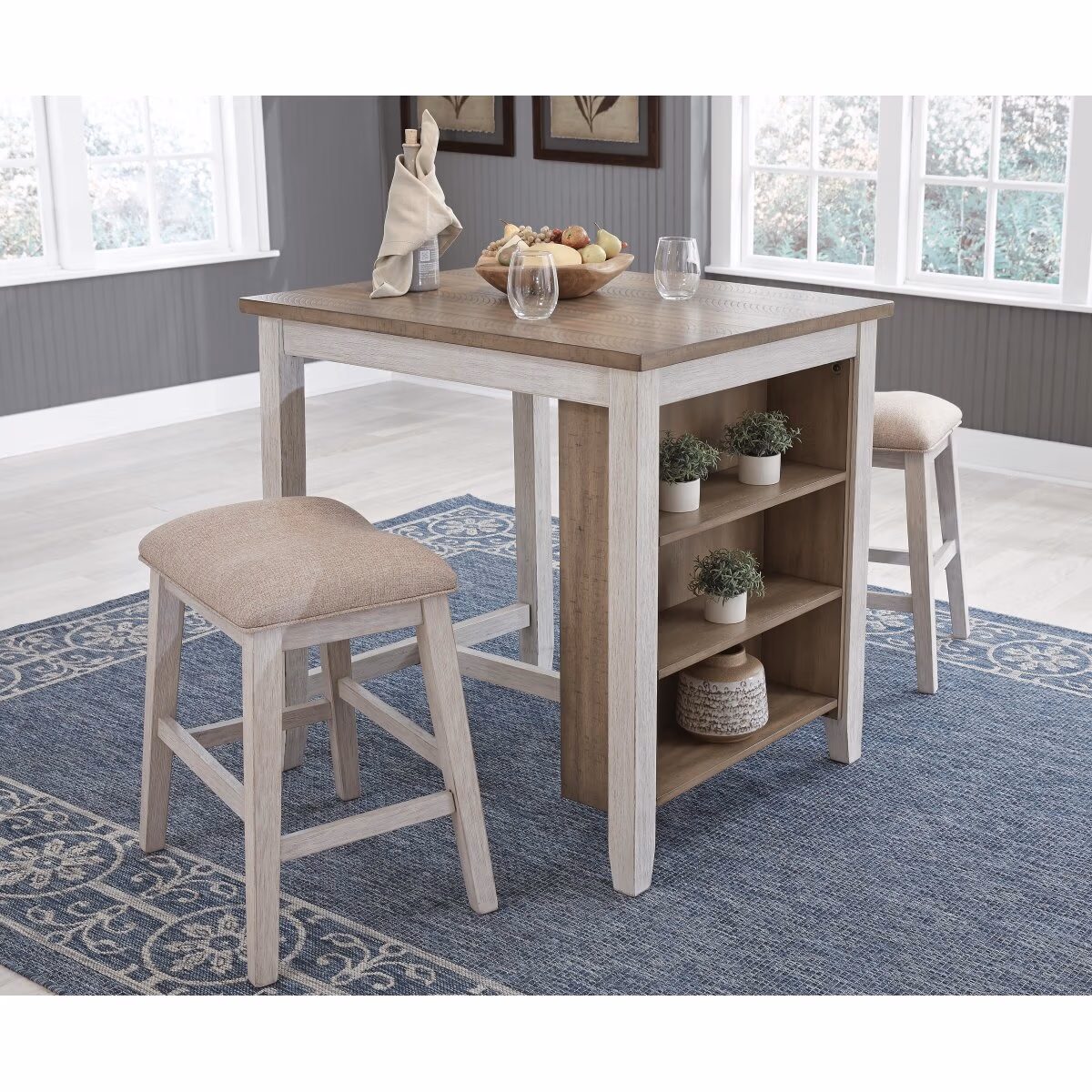 Skempton Counter Height Dining Table and Bar Stools (Set of 3) - Image 4