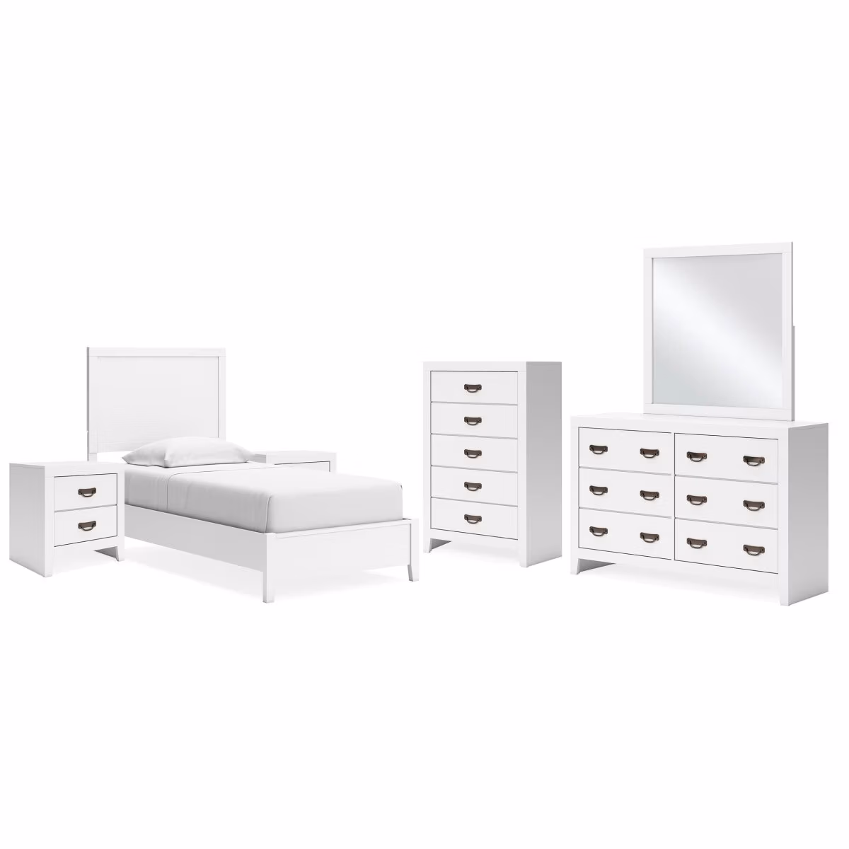 Binterglen Twin Panel Bed, Dresser, Mirror, Chest and 2 Nightstands - Image 2