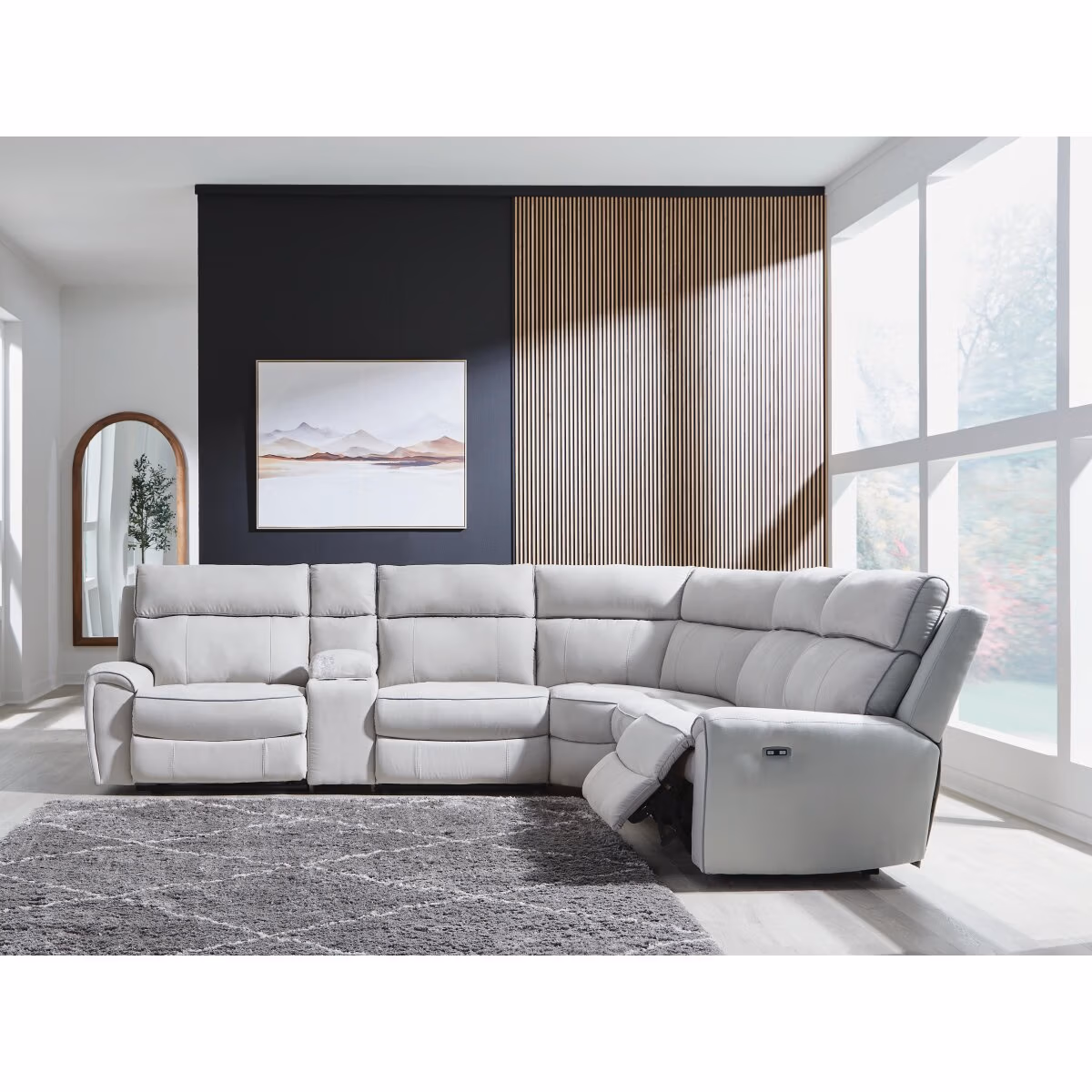 Social Pointe 6-Piece Reclining Sectional with Storage Console - Image 3