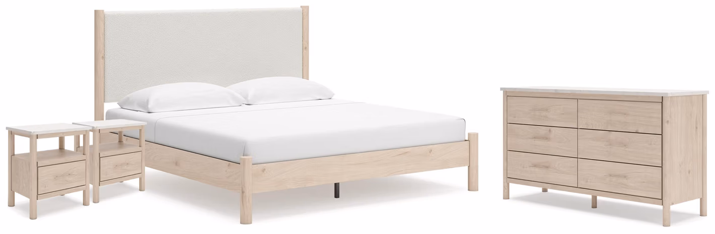 b4bfbfe150157d5f0f7e5d371a5ff530 Cadmori King Panel Bed, Dresser and 2 Nightstands - Image 1