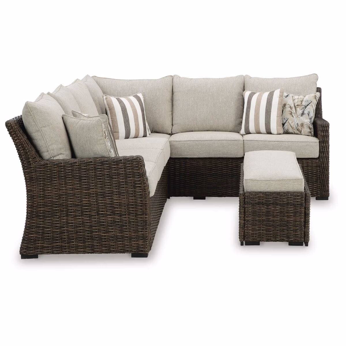 Brook Ranch Outdoor Sofa Sectional/Bench with Cushion (Set of 3) - Image 5