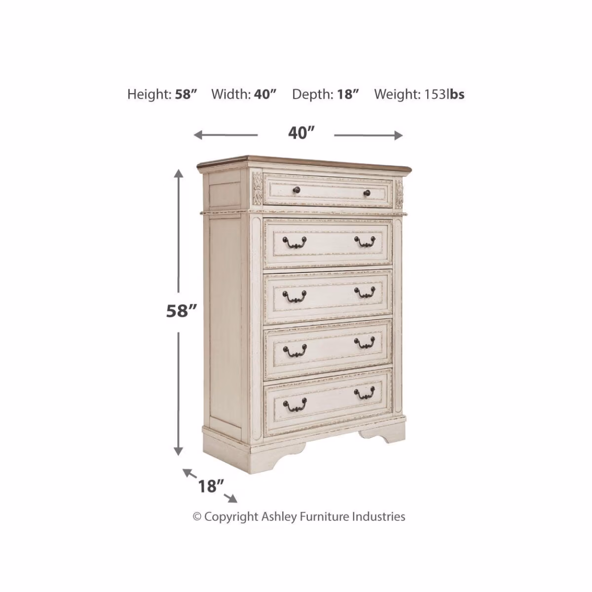 Realyn Queen Upholstered Bed, Dresser, Mirror, Chest and Nightstand - Image 16