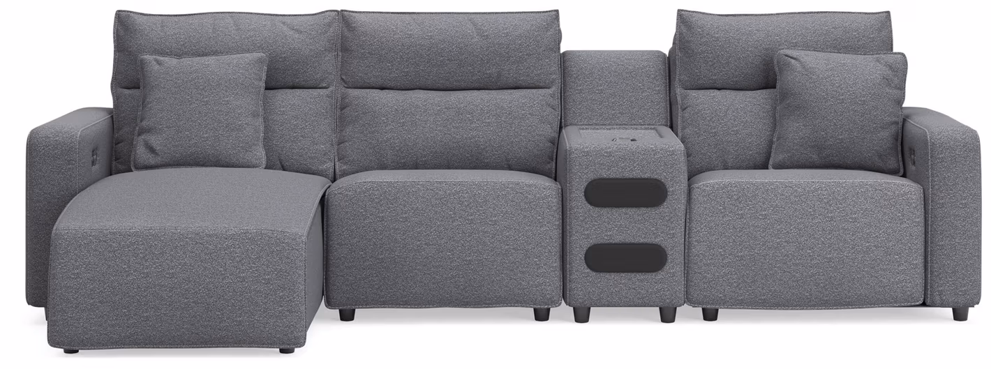 Modmax II 4-Piece Reclining Sectional with Chaise and Audio Console