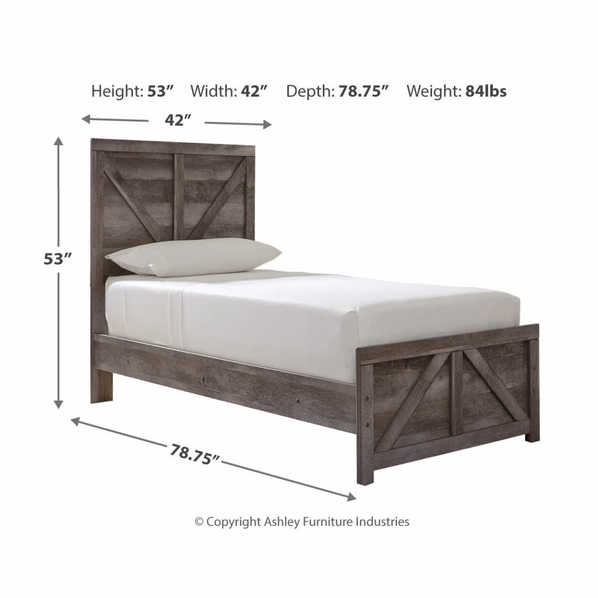 Wynnlow Twin Crossbuck Panel Bed - Image 5