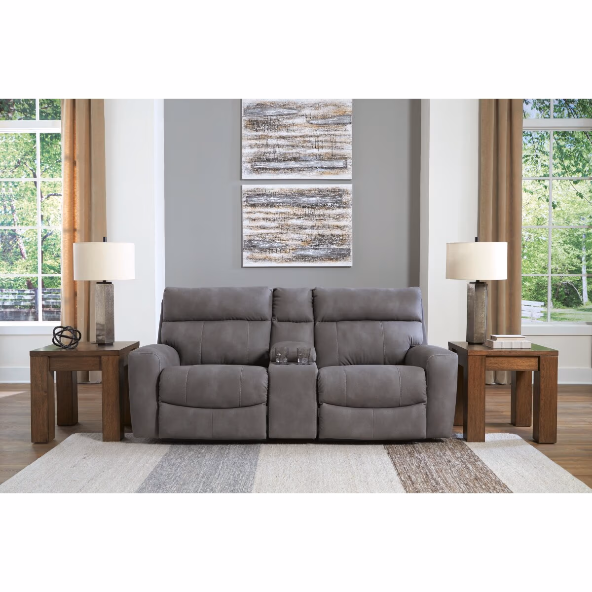 Next-Gen Durapella 3-Piece Power Reclining Sectional Loveseat with Console - Image 2