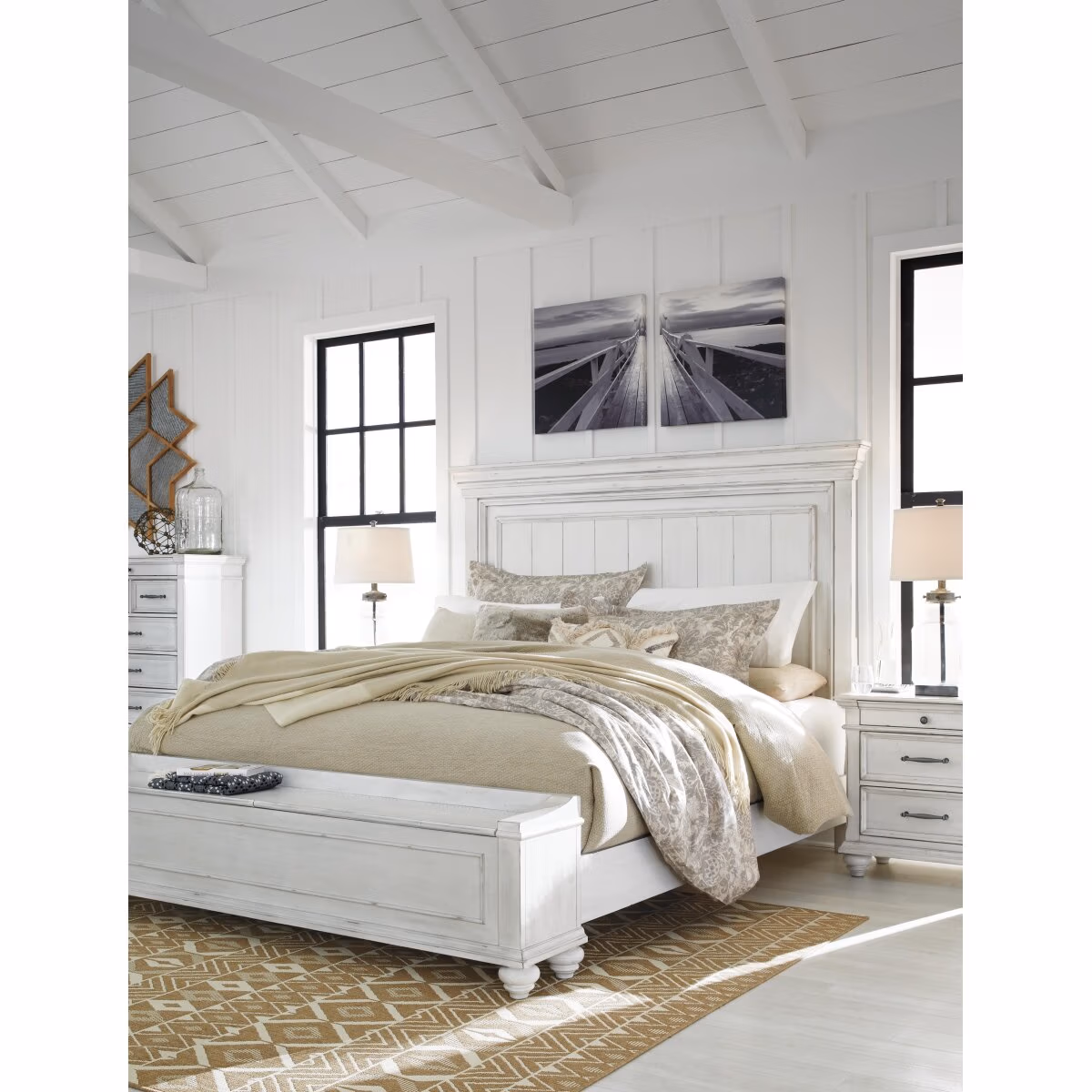 Kanwyn California King Panel Bed with Storage Bench - Image 14