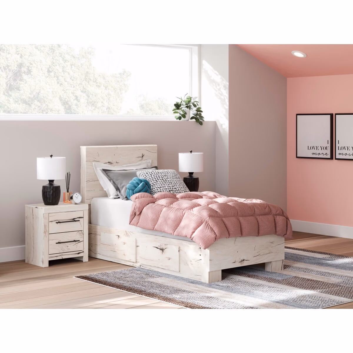 Lawroy Twin Panel Bed with Storage - Image 2