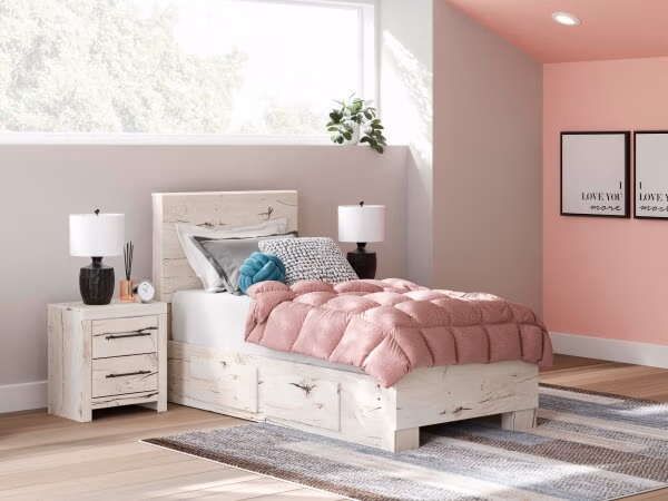 Lawroy Twin Panel Bed with Storage - Image 2