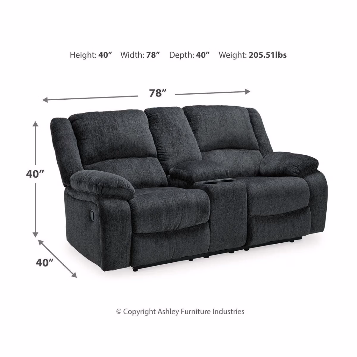 Draycoll Reclining Loveseat with Console and Recliner - Image 13