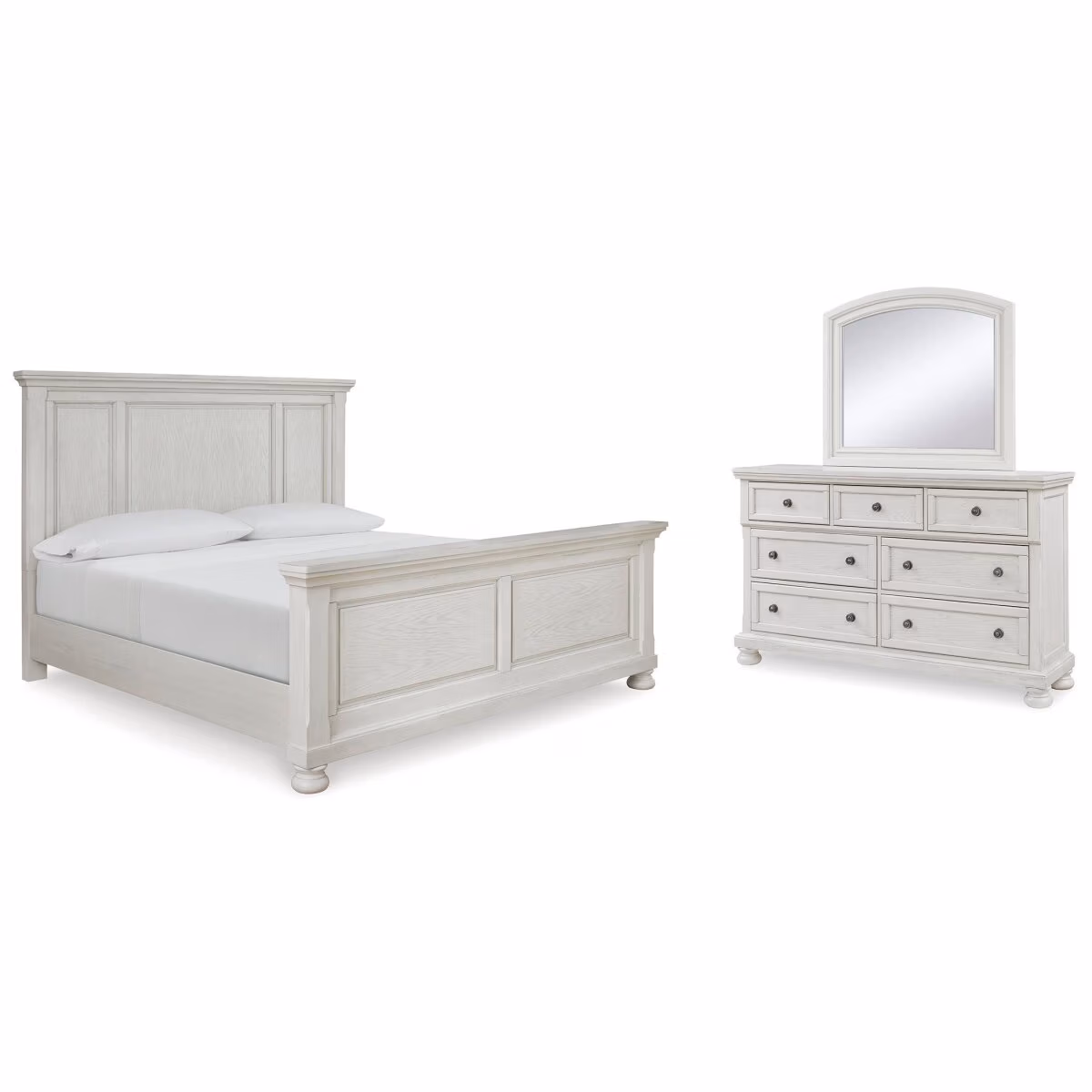 Robbinsdale Queen Panel Bed, Dresser and Mirror - Image 2