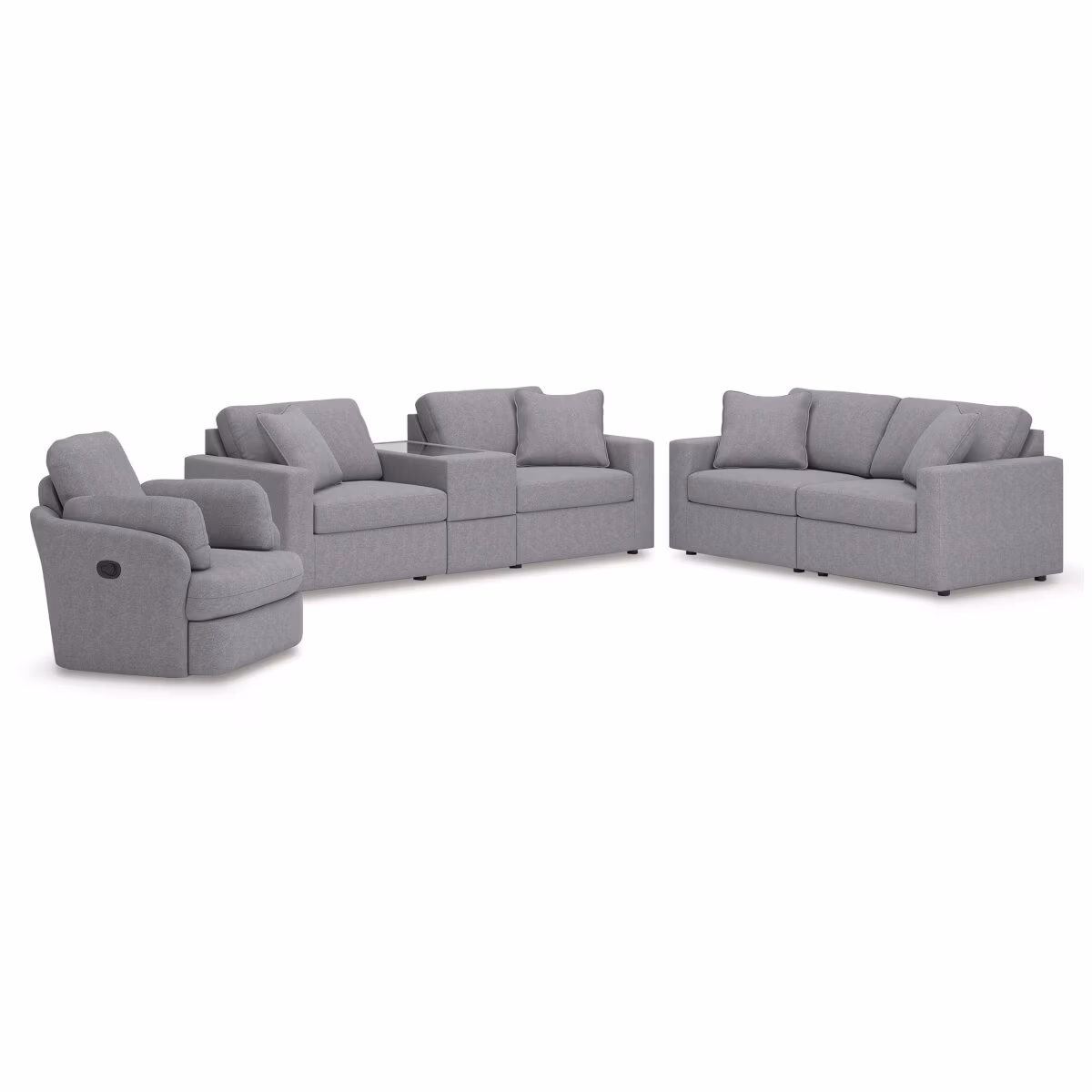 Modmax 3-Piece Sectional Sofa, 2-Piece Sectional Loveseat and Swivel Glider Recliner - Image 2