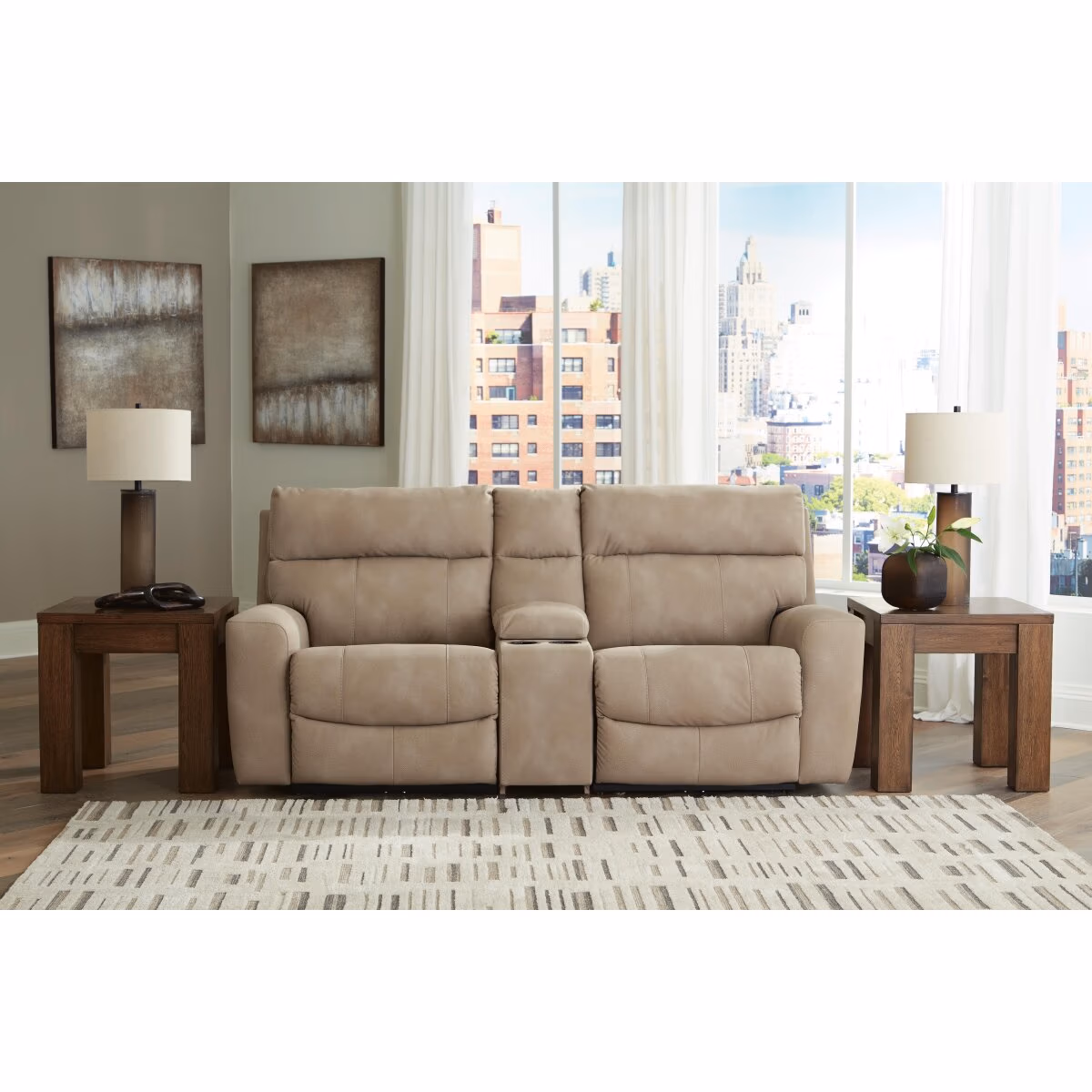 Next-Gen Durapella 3-Piece Power Reclining Sectional Loveseat with Console - Image 3