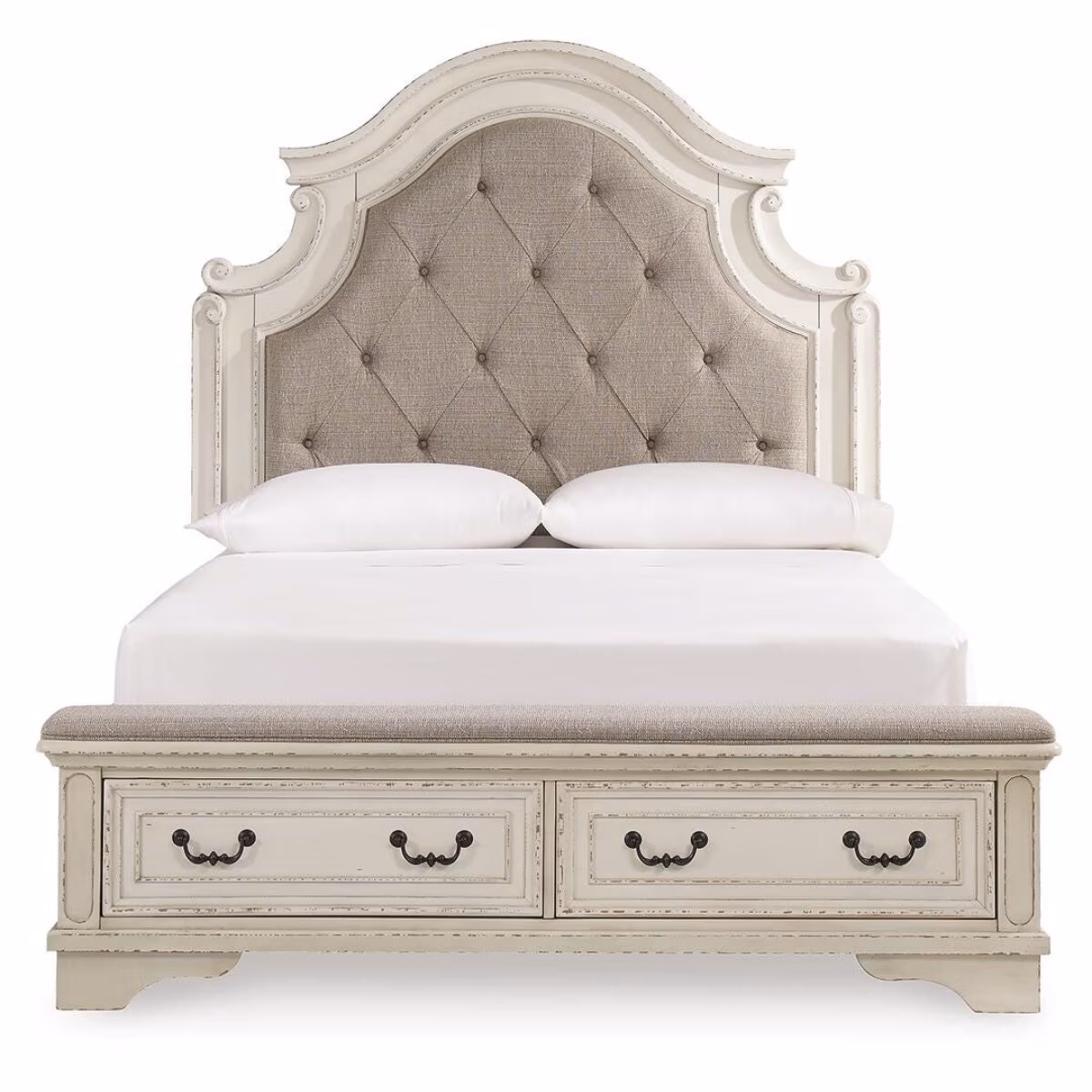 Realyn Queen Upholstered Bed, Dresser, Mirror, Chest and Nightstand - Image 6