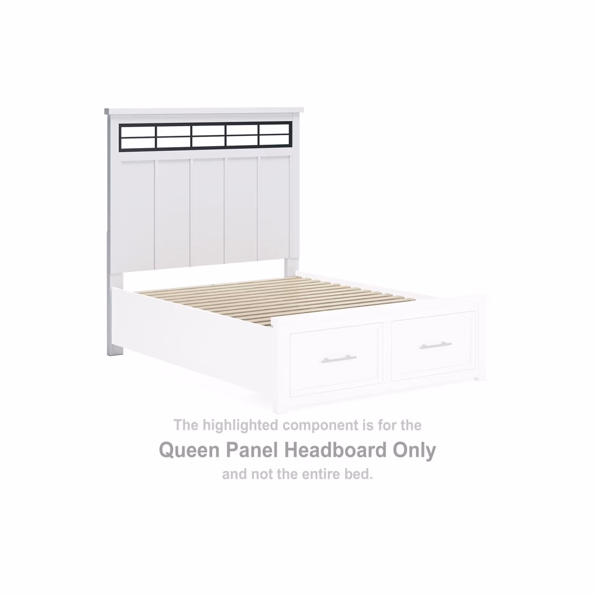 Ashbryn Queen Panel Headboard with Roll Slats - Image 2