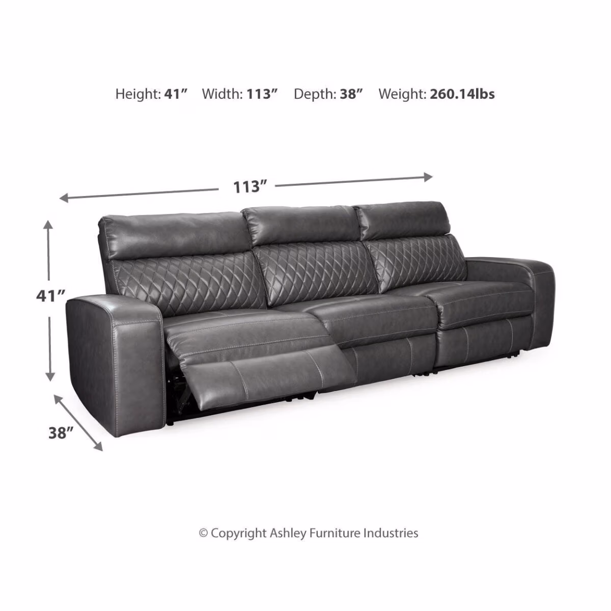 Samperstone 3-Piece Power Reclining Sectional Sofa - Image 5