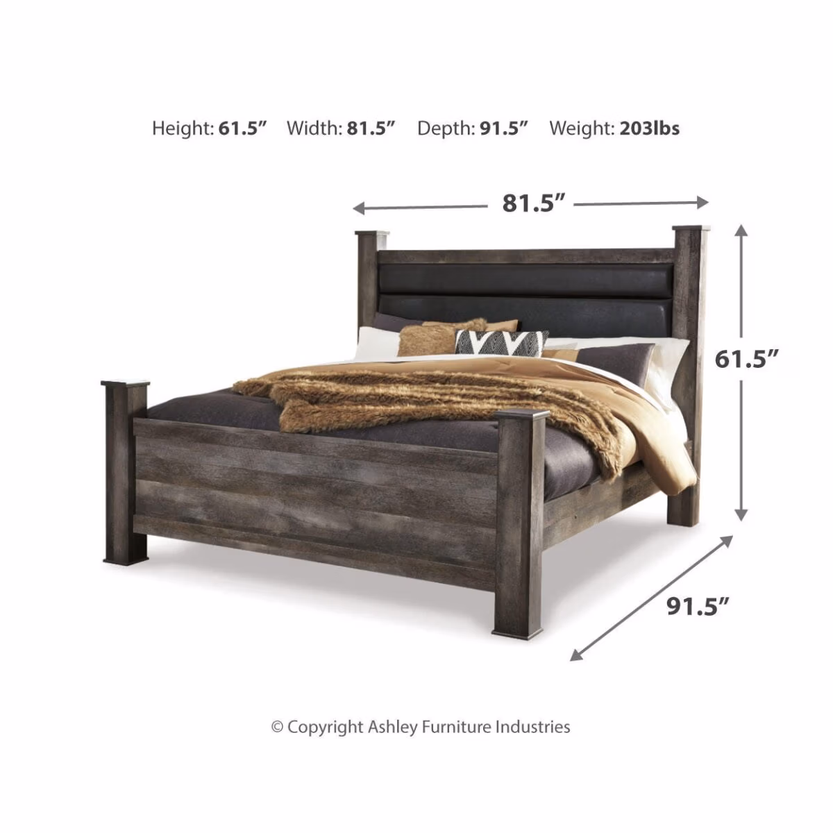 Wynnlow King Poster Bed, Dresser, Mirror and 2 Nightstands - Image 7