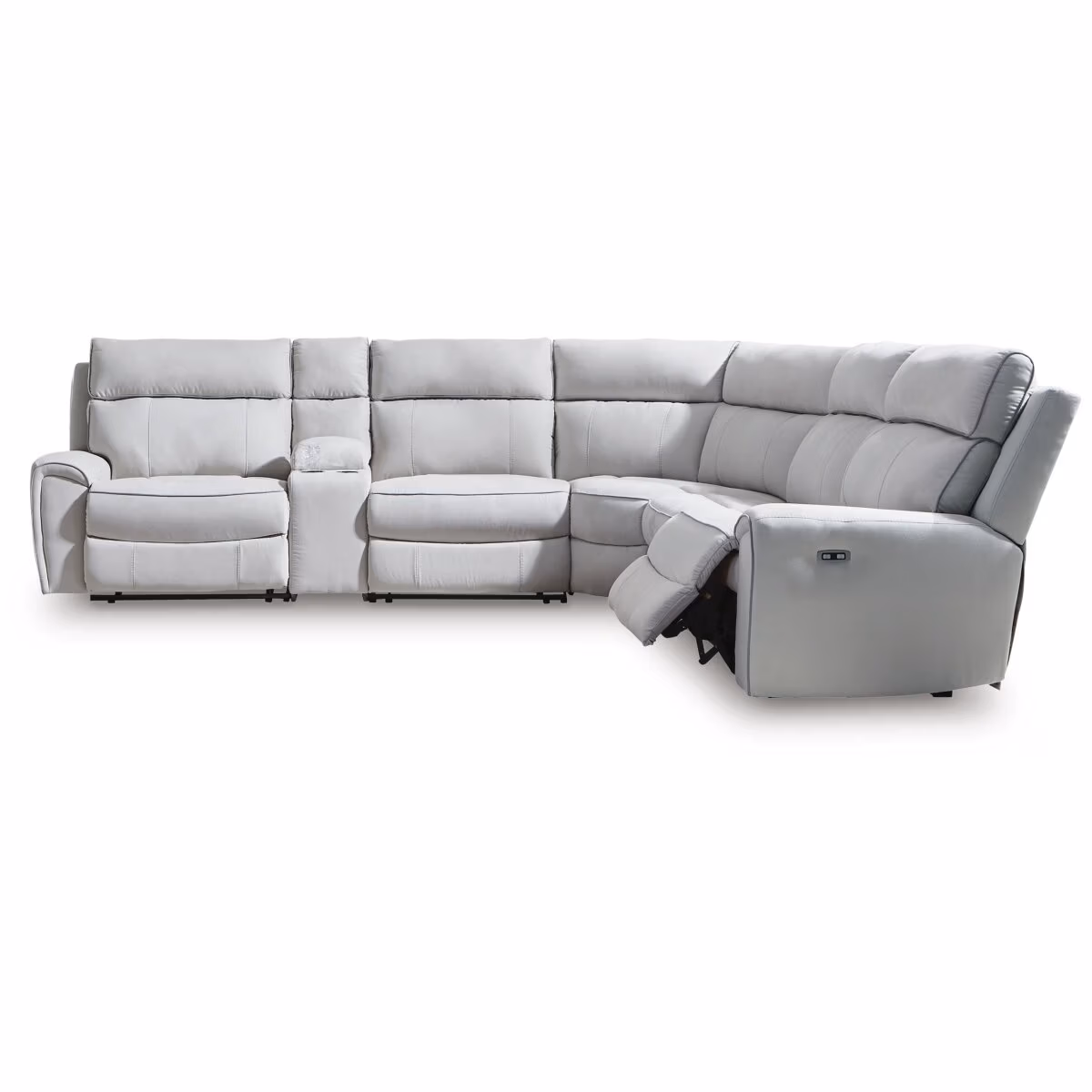 Social Pointe 6-Piece Reclining Sectional with Storage Console - Image 2
