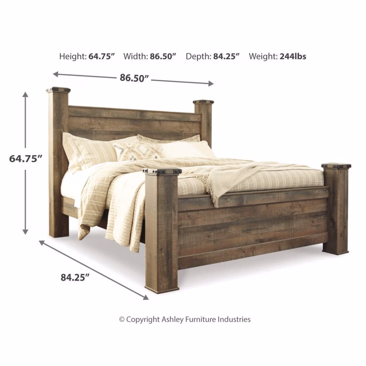 Trinell King Poster Bed, Dresser, Mirror and Nightstand - Image 5