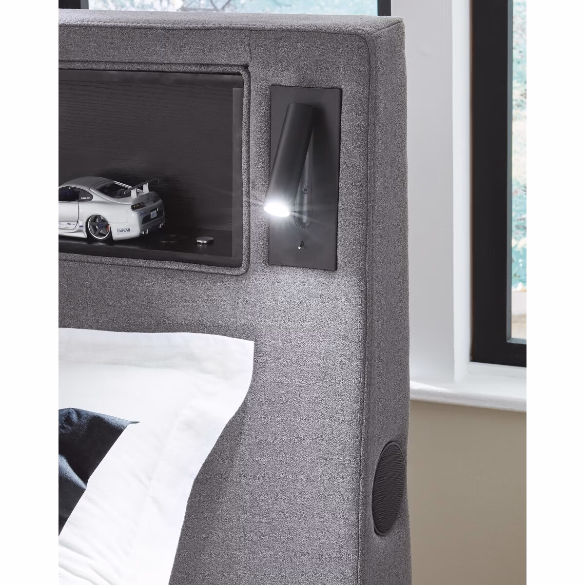 Finigale Twin Upholstered Bed with Wireless Audio - Image 13