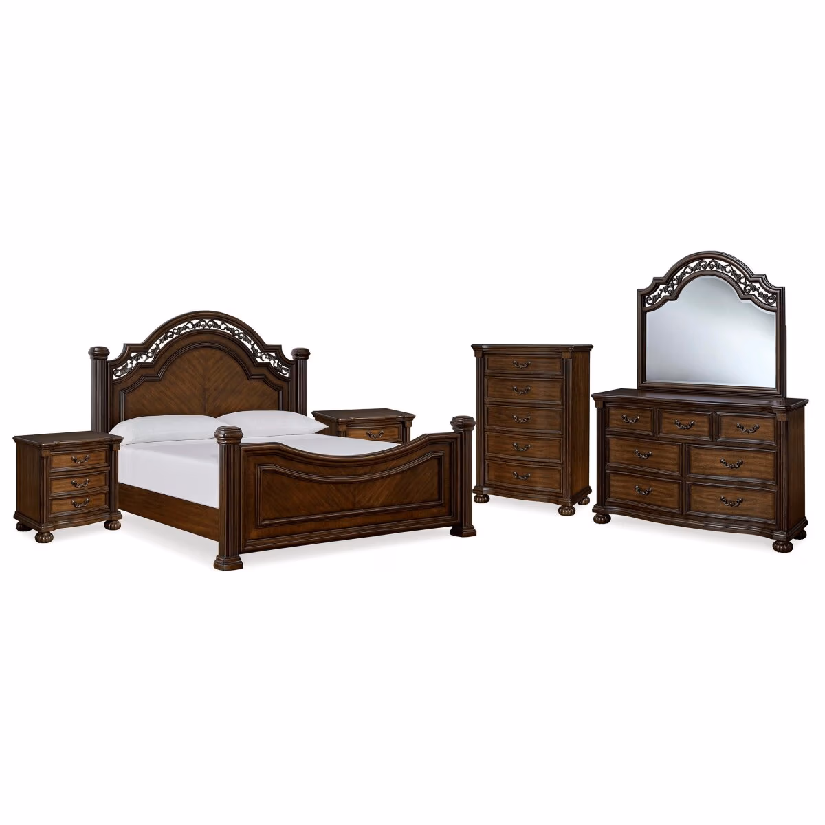 Lavinton King Poster Bed, Dresser, Mirror, Chest and 2 Nightstands - Image 2