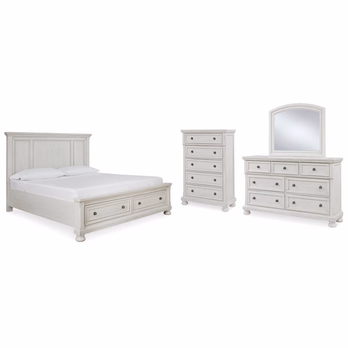 Robbinsdale Queen Panel Storage Bed, Dresser, Mirror and Chest - Image 2