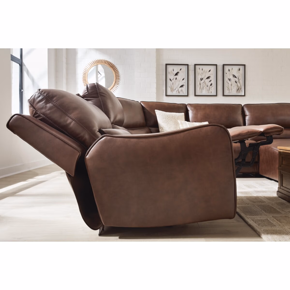 DeepWakes 7-Piece Reclining Sectional with Chaise and Storage Consoles - Image 4