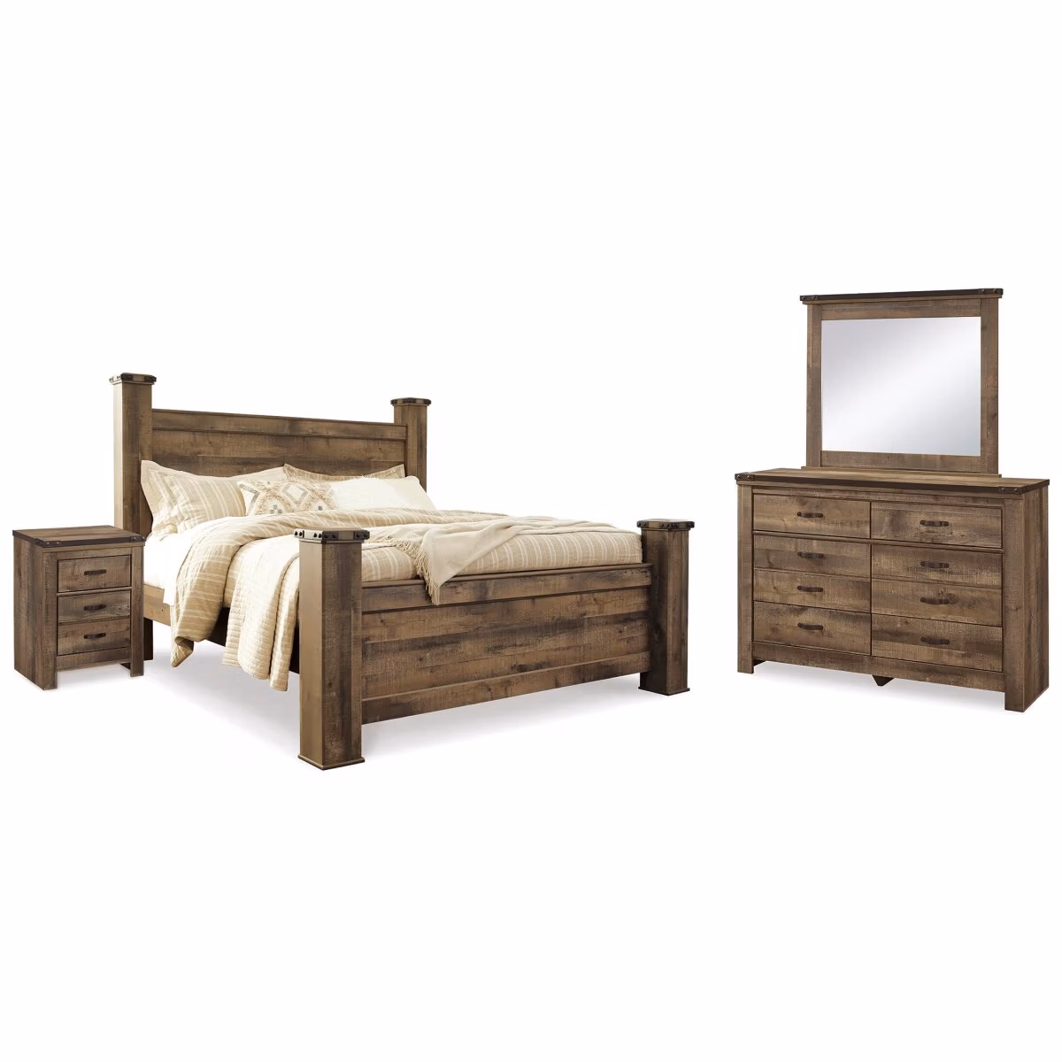 Trinell King Poster Bed, Dresser, Mirror and Nightstand - Image 2