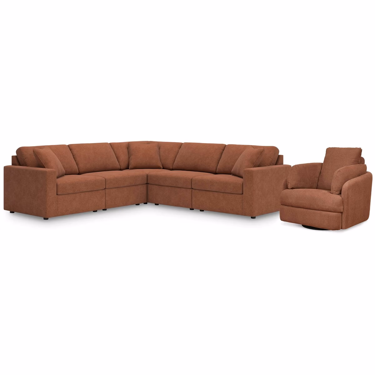 Modmax 5-Piece Sectional and Swivel Glider Recliner - Image 2