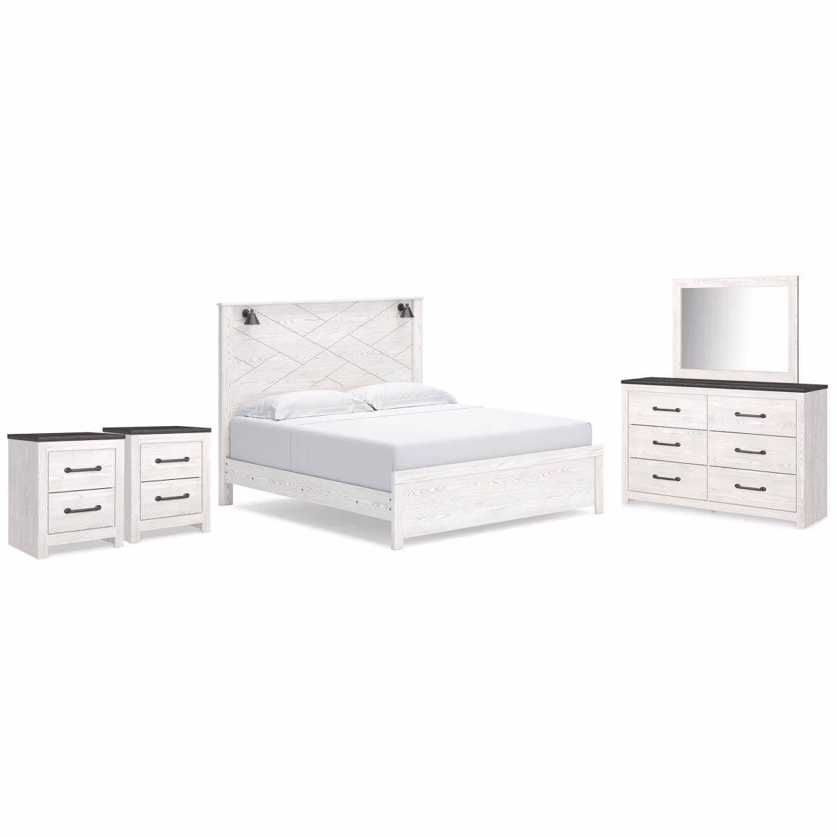 Gerridan King Panel Bed, Dresser, Mirror and 2 Nightstands - Image 2