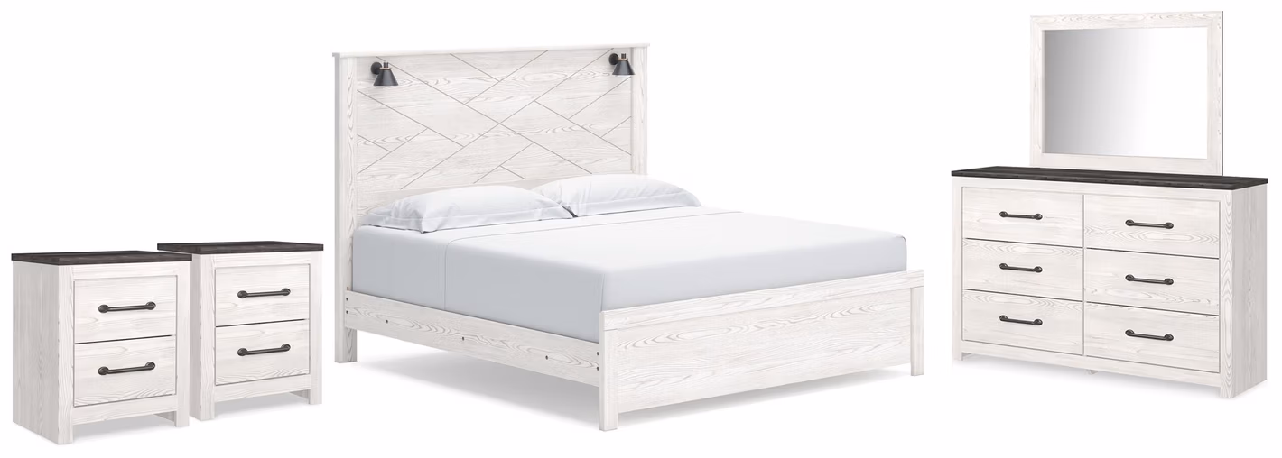 Gerridan King Panel Bed, Dresser, Mirror and 2 Nightstands