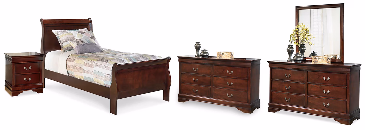 c90c9140092ca556e0c28e86c2cc0684 Alisdair Twin Sleigh Bed, 2 Dressers, Mirror and Nightstand - Image 1