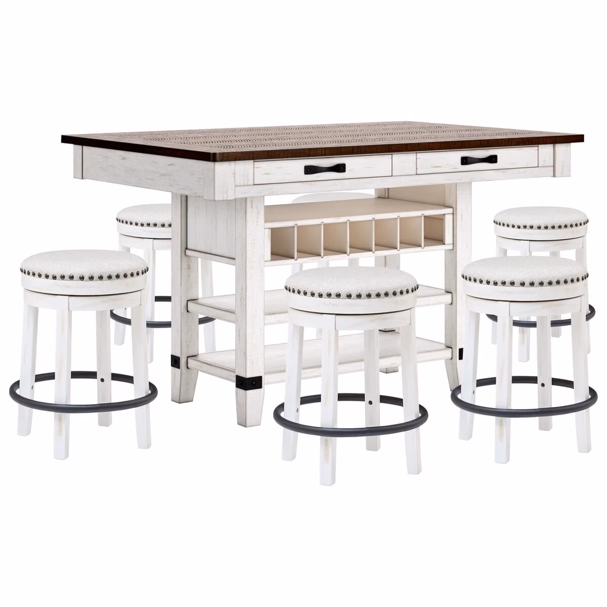 Valebeck Counter Height Dining Table and 6 Barstools - Image 2