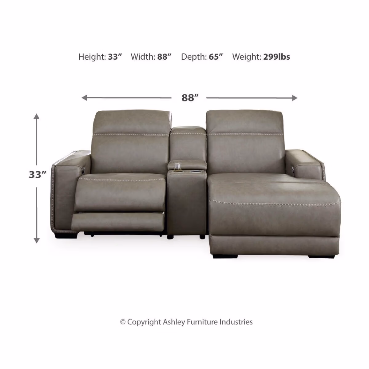 Correze 3-Piece Power Reclining Sectional with Chaise - Image 8