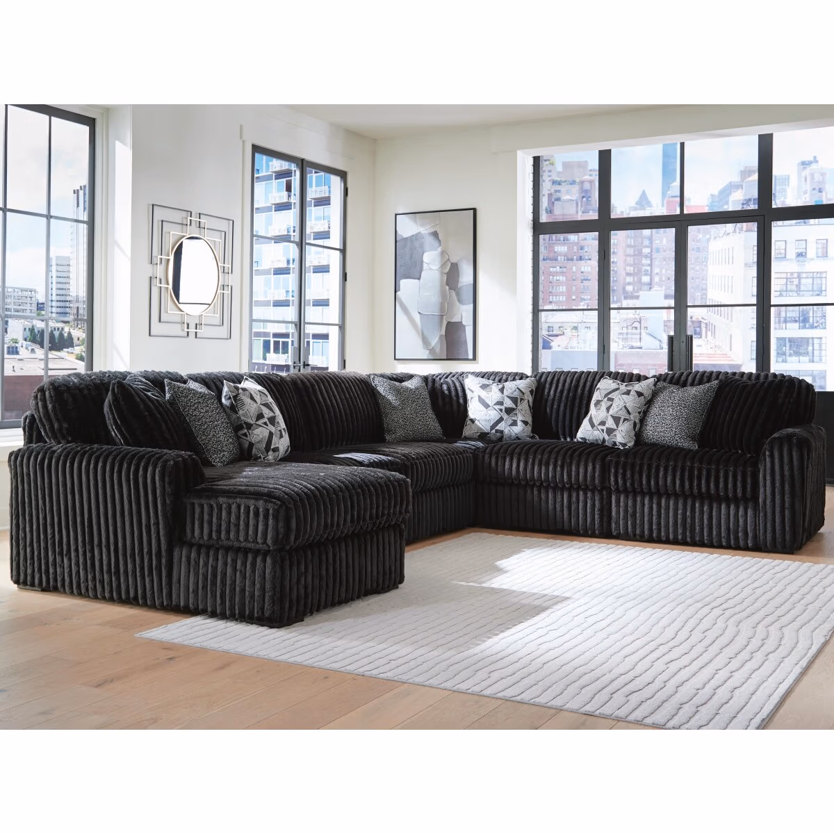 Midnight-Madness 6-Piece Sectional with Chaise - Image 2